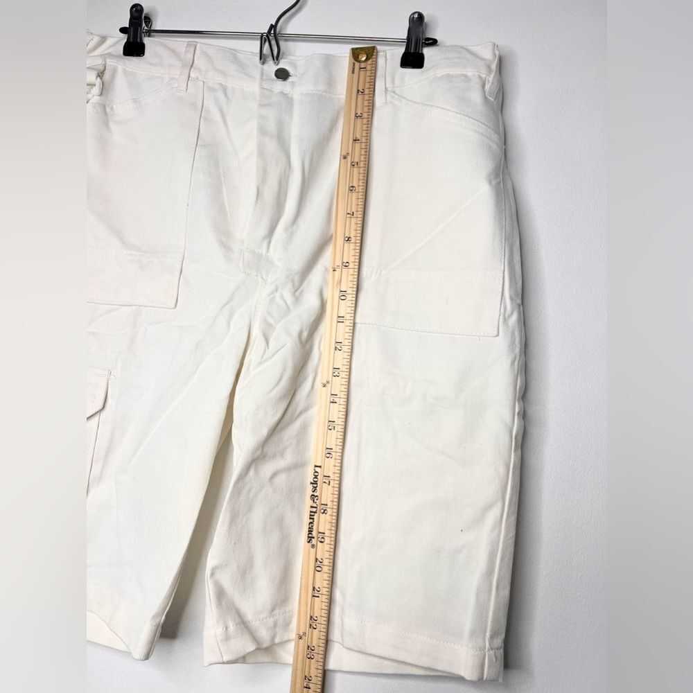 Men’s white cargo shorts 34” utility cargo shorts casual - Picture 7 of 12